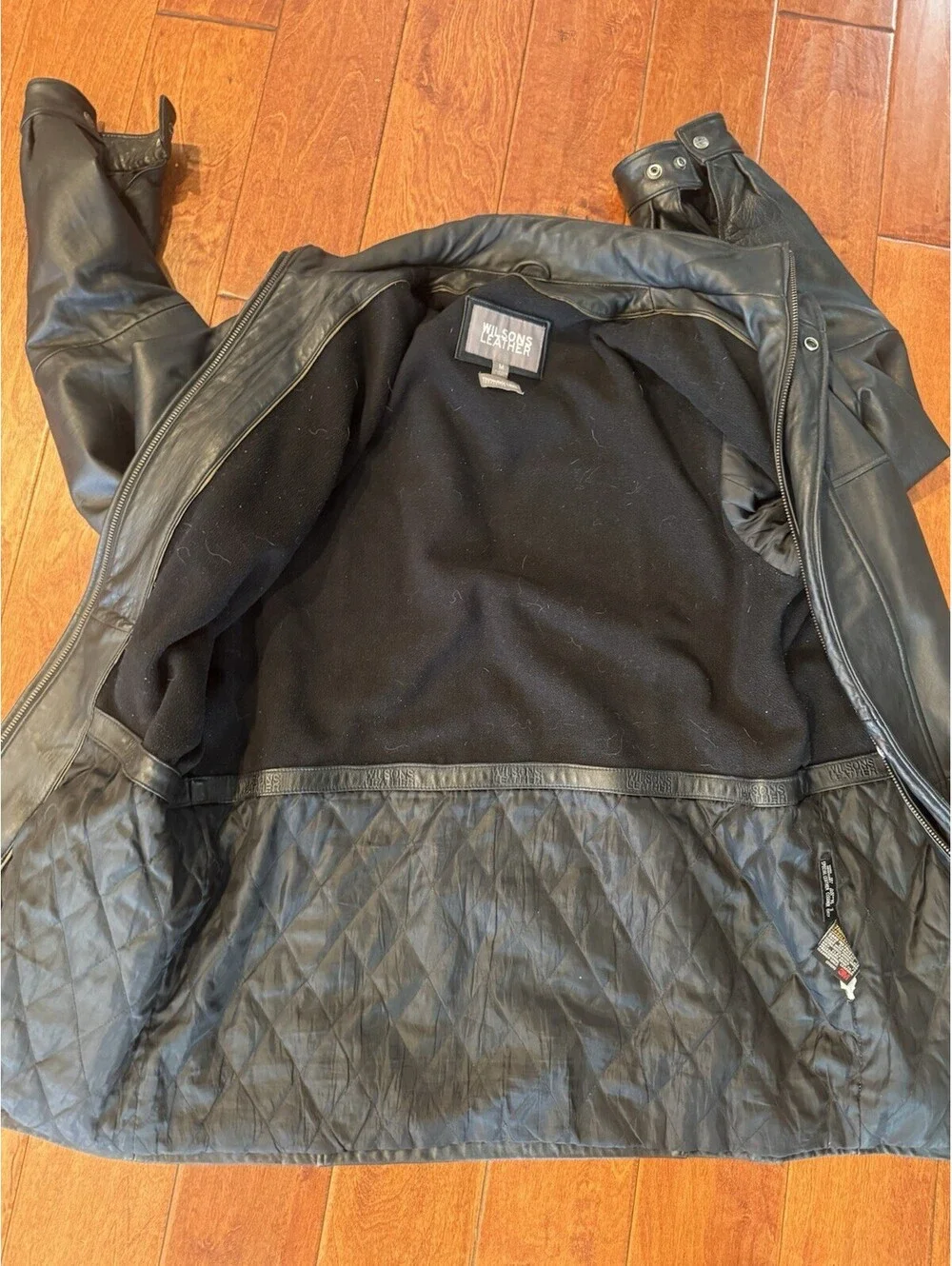 Wilsons Leather VINTAGE 80's Bomber Jacket Men's Med Black Full Zip  Thinsulate
